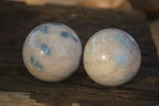 Polished Blue Spotted Spinel Quartz Spheres x 8 From Madagascar - Toprock Gemstones and Minerals 