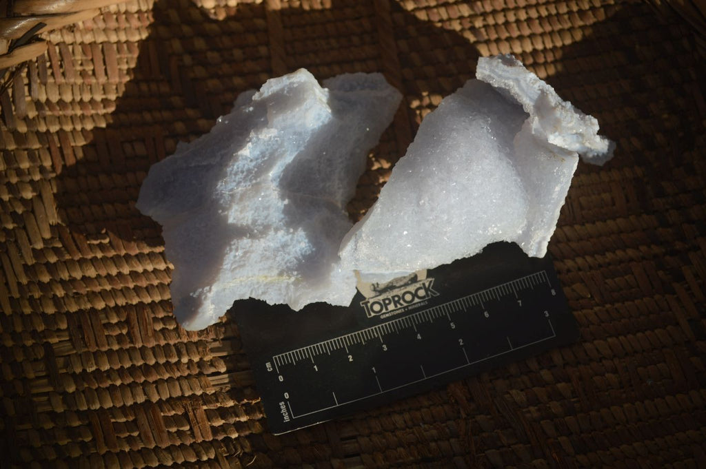 Natural Etched Blue Chalcedony Specimens  x 12 From Nsanje, Malawi - Toprock Gemstones and Minerals 