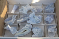 Natural Etched Blue Chalcedony Specimens  x 12 From Nsanje, Malawi - Toprock Gemstones and Minerals 