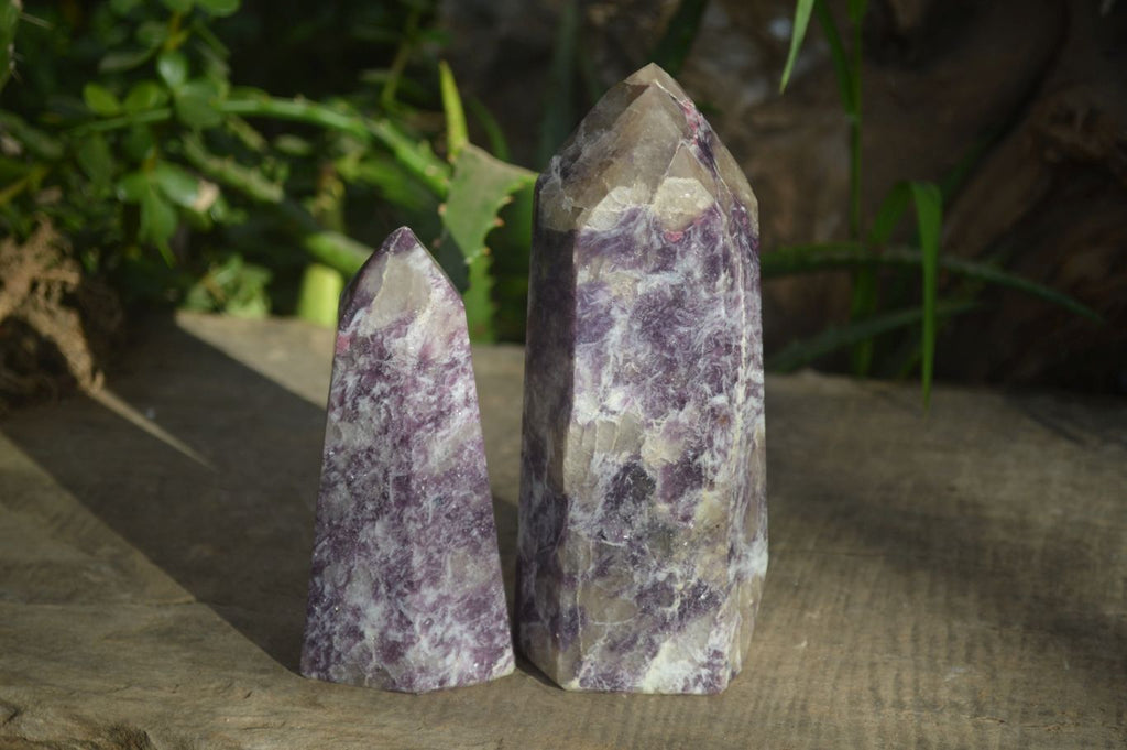 Polished Purple Lepidolite Points  x 2 From Madagascar - Toprock Gemstones and Minerals 
