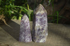 Polished Purple Lepidolite Points  x 2 From Madagascar - Toprock Gemstones and Minerals 