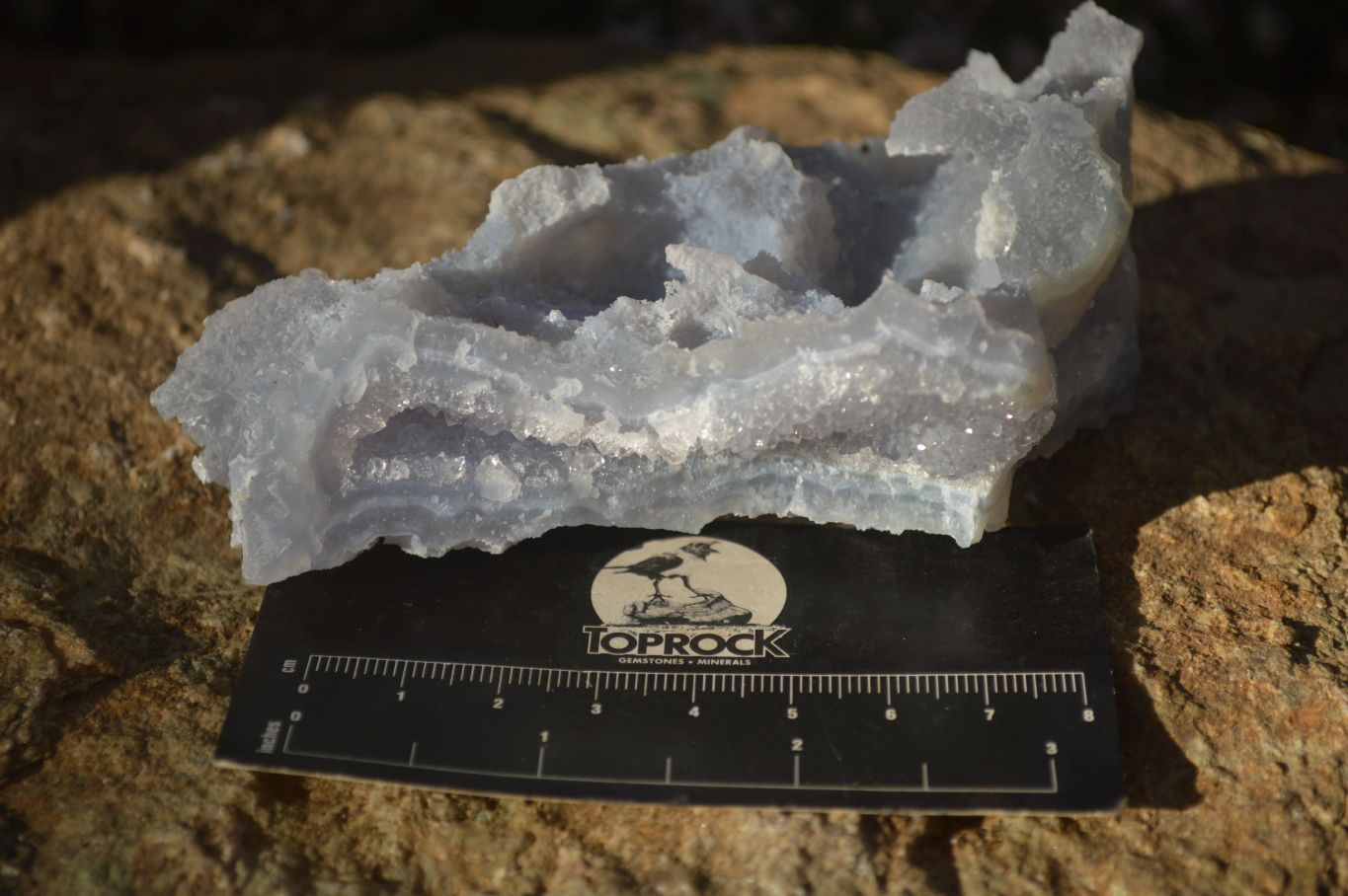 Natural Etched Blue Chalcedony Specimens  x 6 From Nsanje, Malawi - Toprock Gemstones and Minerals 
