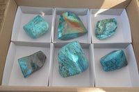 Polished Blue Shattuckite Free Forms  x 6 From Erongo, Namibia - Toprock Gemstones and Minerals 