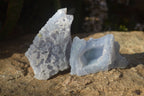Natural Etched Blue Chalcedony Specimens  x 6 From Nsanje, Malawi - Toprock Gemstones and Minerals 