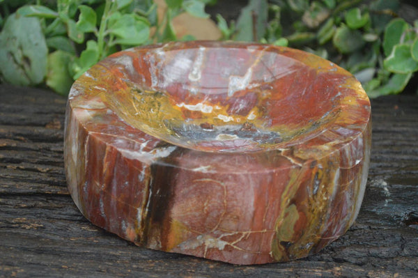 Polished Petrified Red Podocarpus Wood Dish  x 1 From Madagascar - Toprock Gemstones and Minerals 