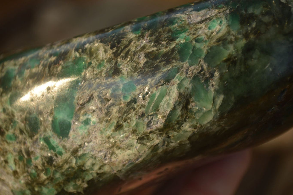 Polished Emerald Mica In Matrix Standing Free Forms x 1 From Mutoko, Zimbabwe - Toprock Gemstones and Minerals 