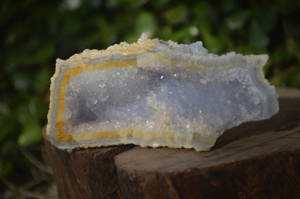Natural Etched Blue Chalcedony Specimens  x 6 From Nsanje, Malawi - Toprock Gemstones and Minerals 