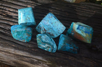 Polished Blue Shattuckite Free Forms  x 6 From Erongo, Namibia - Toprock Gemstones and Minerals 