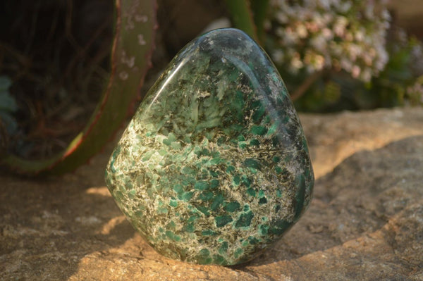 Polished Emerald Mica In Matrix Standing Free Forms x 1 From Mutoko, Zimbabwe - Toprock Gemstones and Minerals 