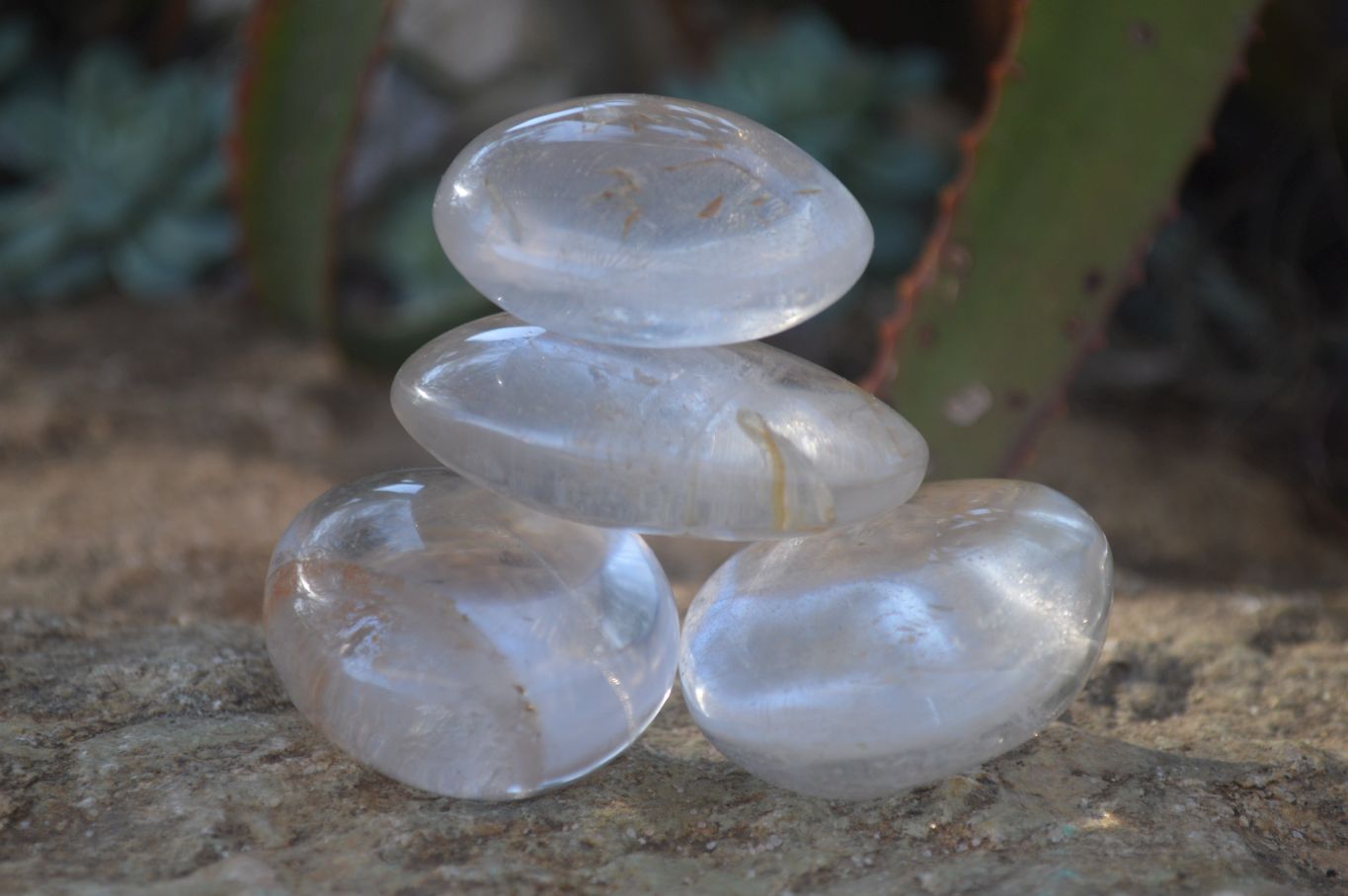 Polished Semi Optic Clear Quartz Galet / Palm Stones x 12 From Madagascar - Toprock Gemstones and Minerals 