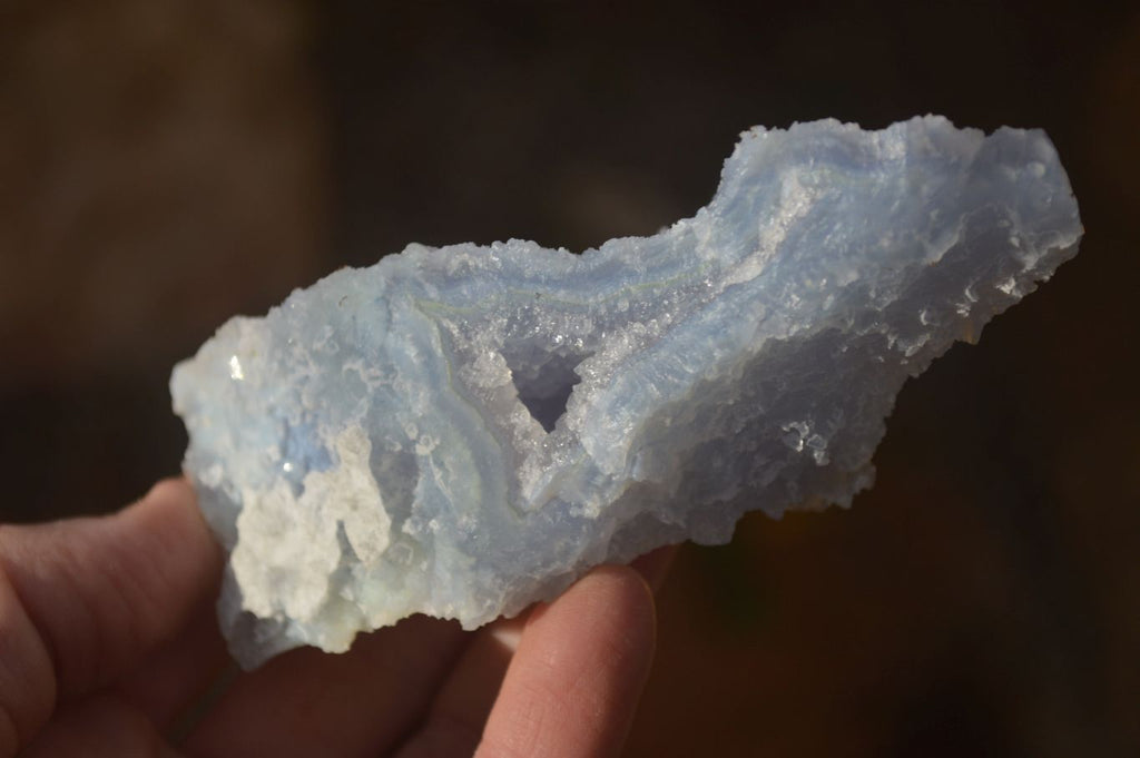 Natural Etched Blue Chalcedony Specimens  x 6 From Nsanje, Malawi - Toprock Gemstones and Minerals 