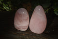 Polished Pink Rose Quartz Standing Free Forms x 2 From Madagascar - Toprock Gemstones and Minerals 