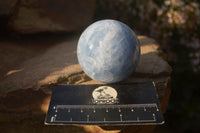 Polished Blue Calcite Spheres x 4 From Ihadilalana, Madagascar - Toprock Gemstones and Minerals 