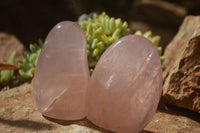 Polished  Pink Rose Quartz Standing Free Forms x 4 From Ambatondrazaka, Madagascar - TopRock