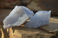 Natural Etched Blue Chalcedony Specimens  x 12 From Nsanje, Malawi - Toprock Gemstones and Minerals 
