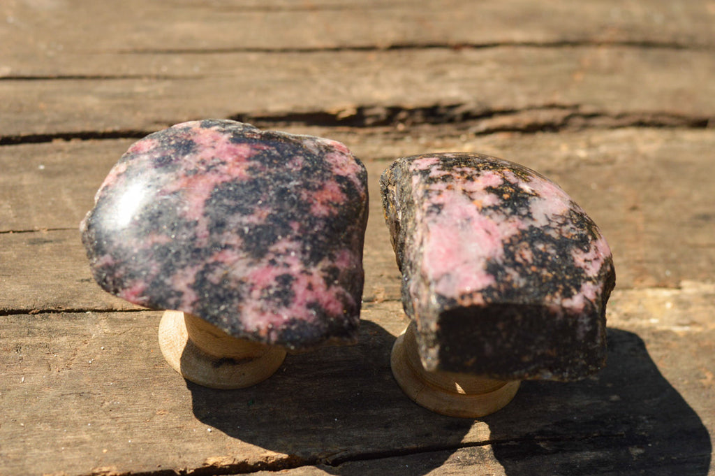 Polished One Side Polished Rhodonite Free Forms  x 5 From Ambindavato, Madagascar - TopRock