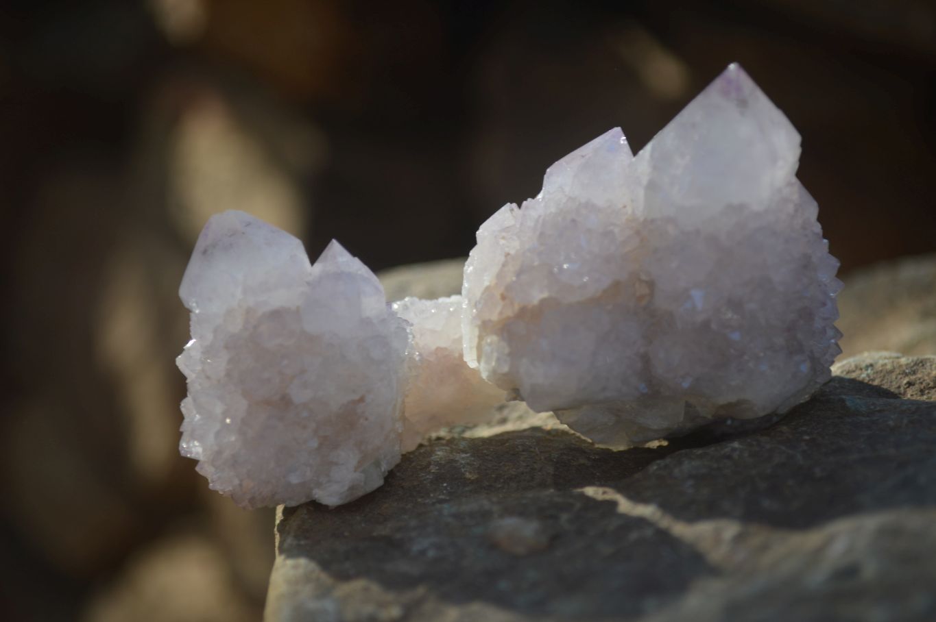Natural Small Pale Lilac Spirit Quartz Clusters x 35 From Boekenhouthoek, South Africa - Toprock Gemstones and Minerals 