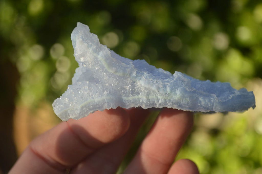Natural Etched Blue Chalcedony Specimens  x 12 From Nsanje, Malawi - Toprock Gemstones and Minerals 