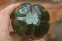 Polished Serpentine & Verdite Pumpkin Carvings x 2 From Zimbabwe - Toprock Gemstones and Minerals 