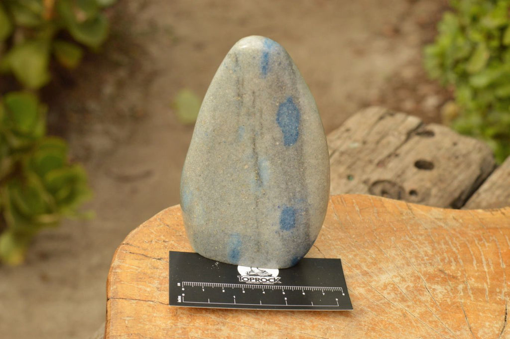 Polished Blue Spotted Spinel Quartz Standing Free Forms x 2 From Madagascar - TopRock