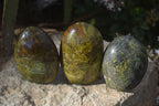 Polished Green Opal Standing Free Forms  x 6 From Madagascar - Toprock Gemstones and Minerals 