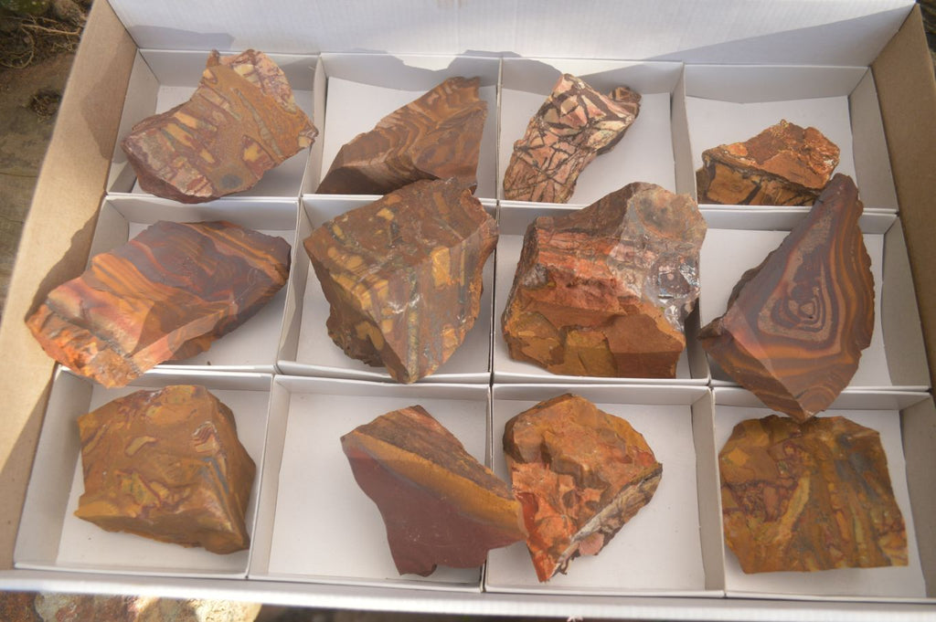 Natural Cobbed Nguni Jasper Pieces  x 12 From Southern Africa - Toprock Gemstones and Minerals 