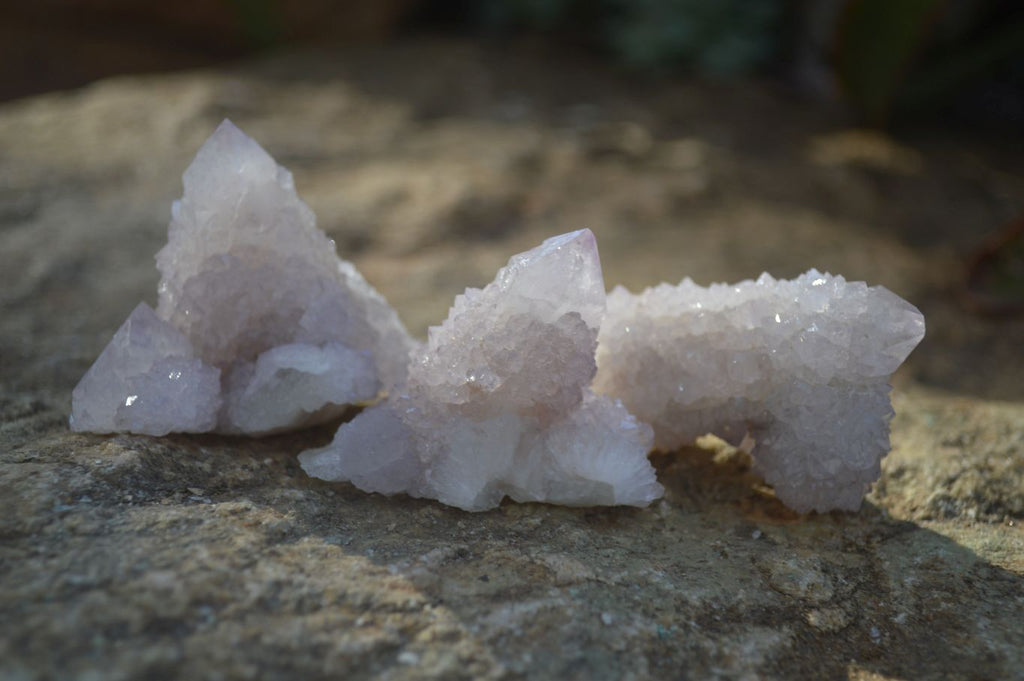 Natural Small Pale Lilac Spirit Quartz Clusters x 35 From Boekenhouthoek, South Africa - Toprock Gemstones and Minerals 