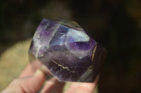 Polished Chevron Amethyst Points x 2 From Zambia