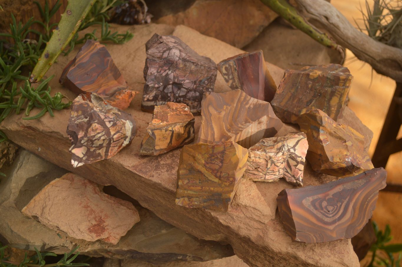 Natural Cobbed Nguni Jasper Pieces  x 12 From Southern Africa - Toprock Gemstones and Minerals 