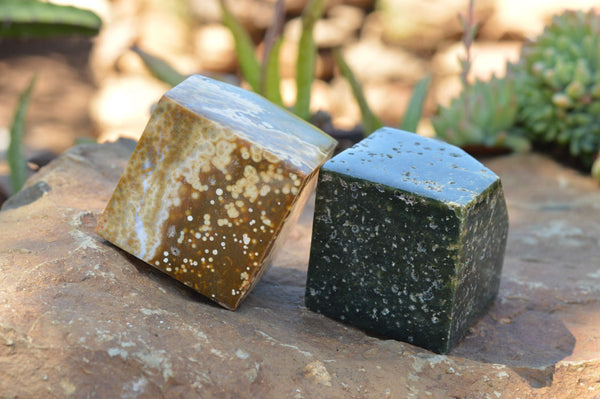 Polished Stunning Ocean Jasper Cubes (Corners Cut To Stand) x 3 From Madagascar - TopRock