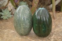 Polished Serpentine & Verdite Pumpkin Carvings x 2 From Zimbabwe - Toprock Gemstones and Minerals 