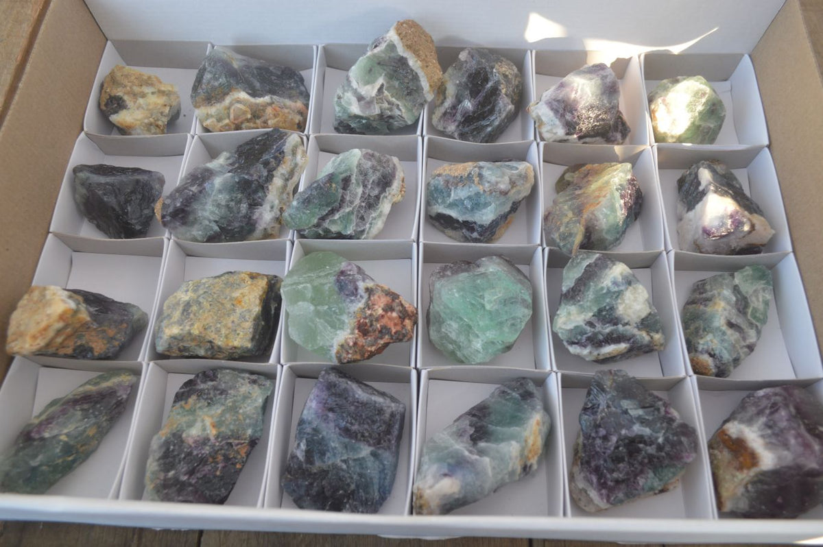Natural Rough Watermelon Fluorite Cobbed Specimens  x 24 From Uis, Namibia - Toprock Gemstones and Minerals 