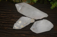 Natural Icey Etched Self Healed Quartz Crystals  x 3 From Madagascar - Toprock Gemstones and Minerals 