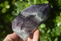Polished Dark Chevron Amethyst Points x 3 From Zambia