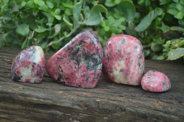 Polished Red Rhodonite Free Forms  x 4 From Zimbabwe