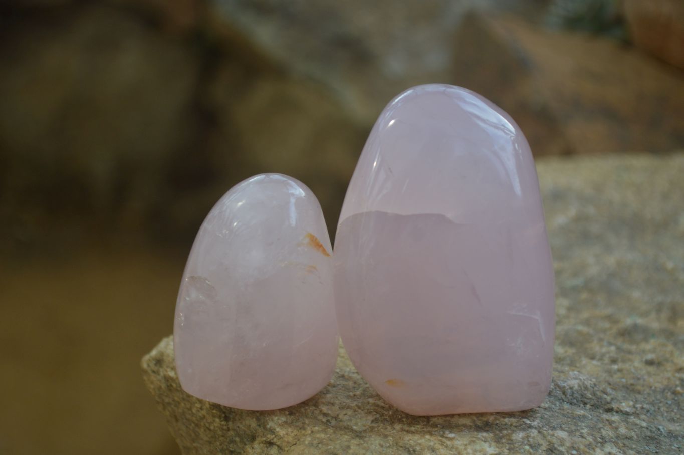Polished Pink Rose Quartz Standing Free Forms x 4 From Antsirabe, Madagascar - Toprock Gemstones and Minerals 