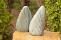 Polished Blue Spotted Spinel Quartz Standing Free Forms x 2 From Madagascar - TopRock