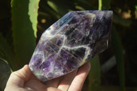 Polished Chevron Amethyst Points x 2 From Zambia