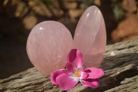 Polished Pink Rose Quartz Standing Free Forms x 2 From Ambatondrazaka, Madagascar - TopRock