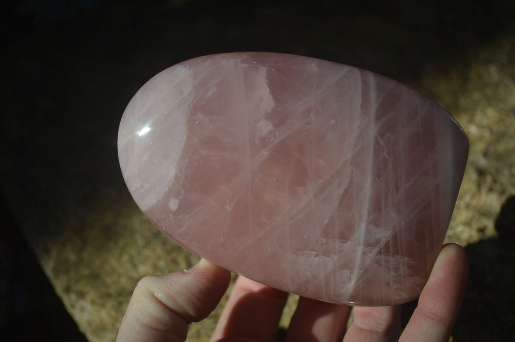 Polished Pink Rose Quartz Standing Free Forms x 2 From Madagascar - Toprock Gemstones and Minerals 