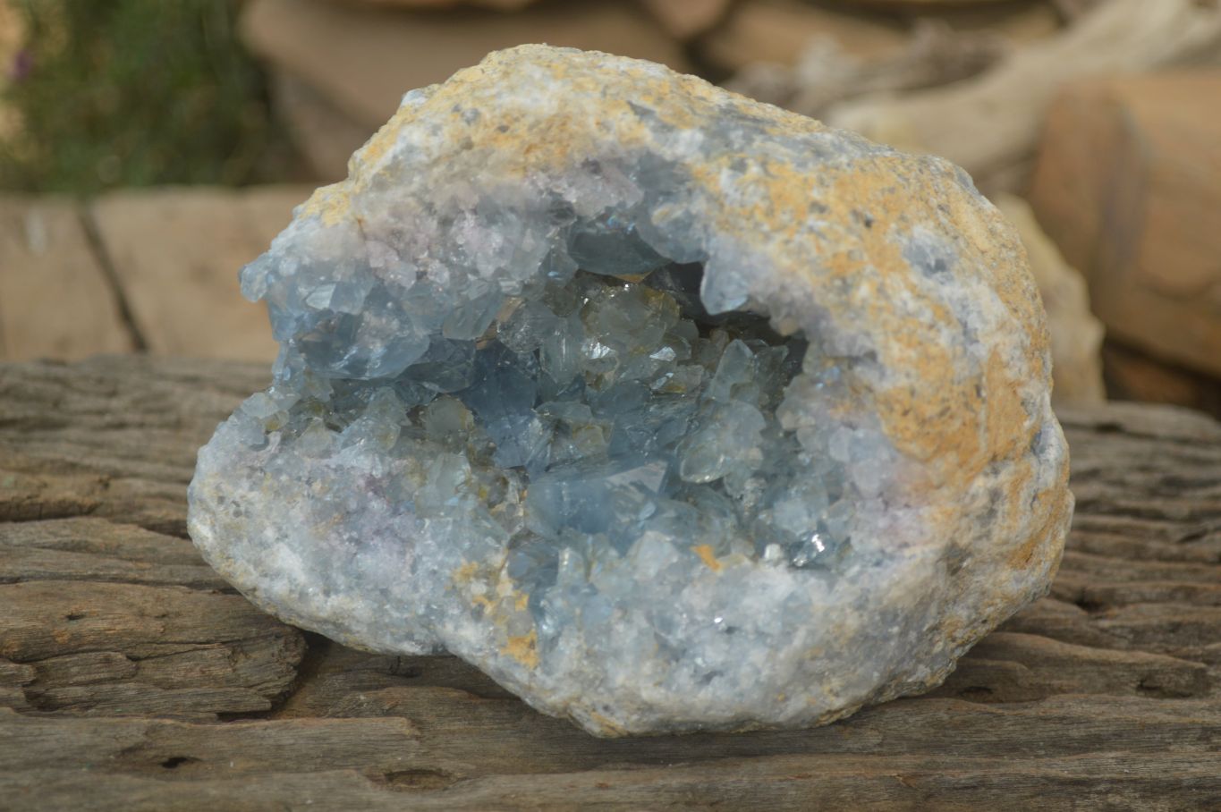Natural Blue Celestite Geode Specimen  x 1 From Sakoany, Madagascar - Toprock Gemstones and Minerals 