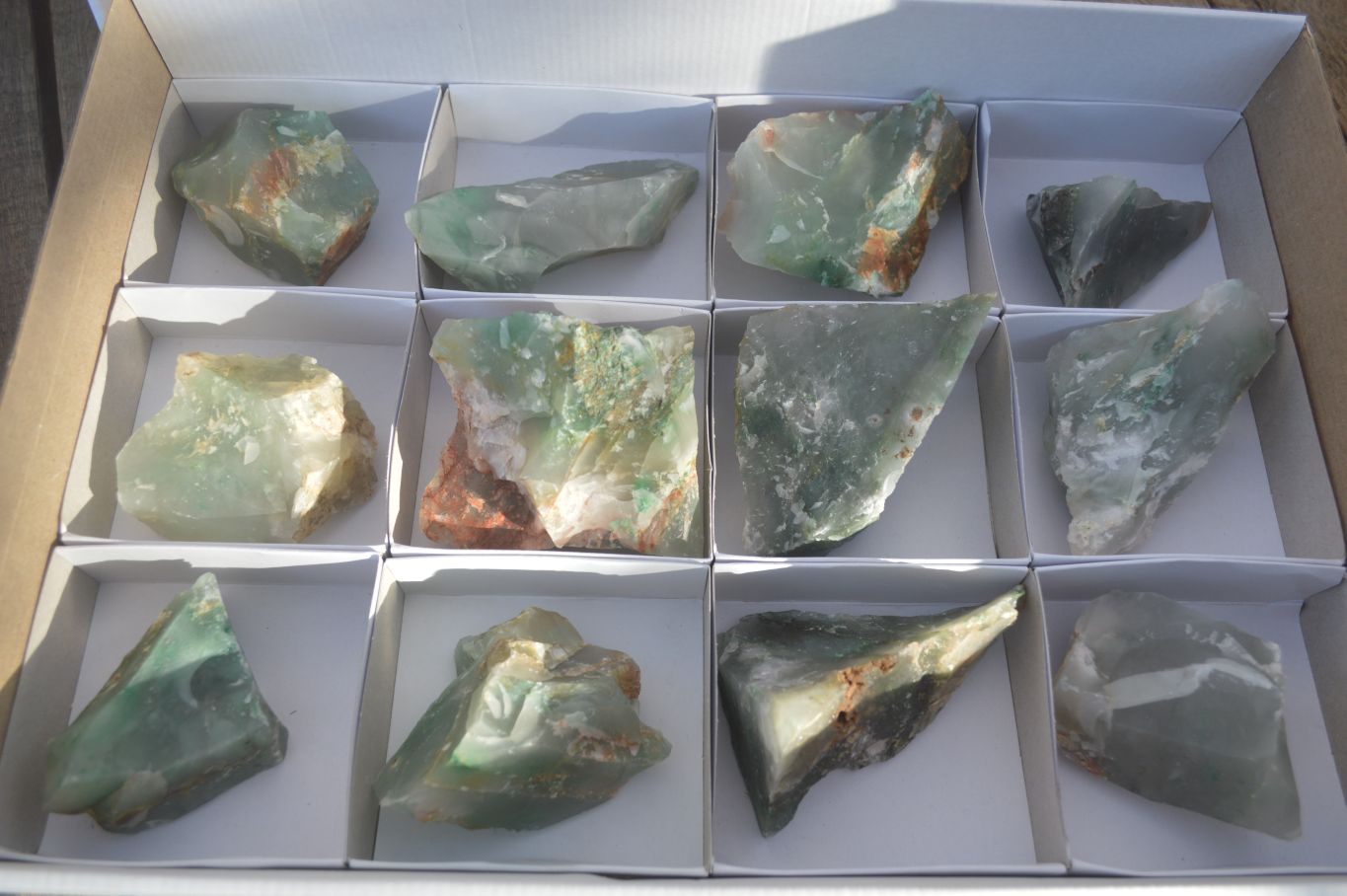 Natural Rough Green Jade Cobbed Specimens x 12 From Swaziland - Toprock Gemstones and Minerals 