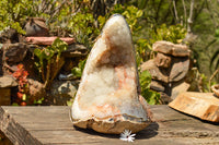 Polished Extra Large Crystal Agate Display Piece (Cut To Stand) x 1 From Maintirano, Madagascar - TopRock