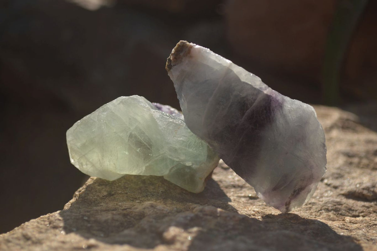 Natural Rough Watermelon Fluorite Cobbed Specimens  x 24 From Uis, Namibia - Toprock Gemstones and Minerals 