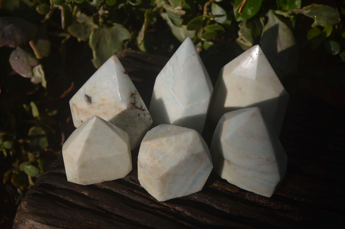 Polished Rare Blue Smithsonite Aragonite Points x 6 From Congo - Toprock Gemstones and Minerals 