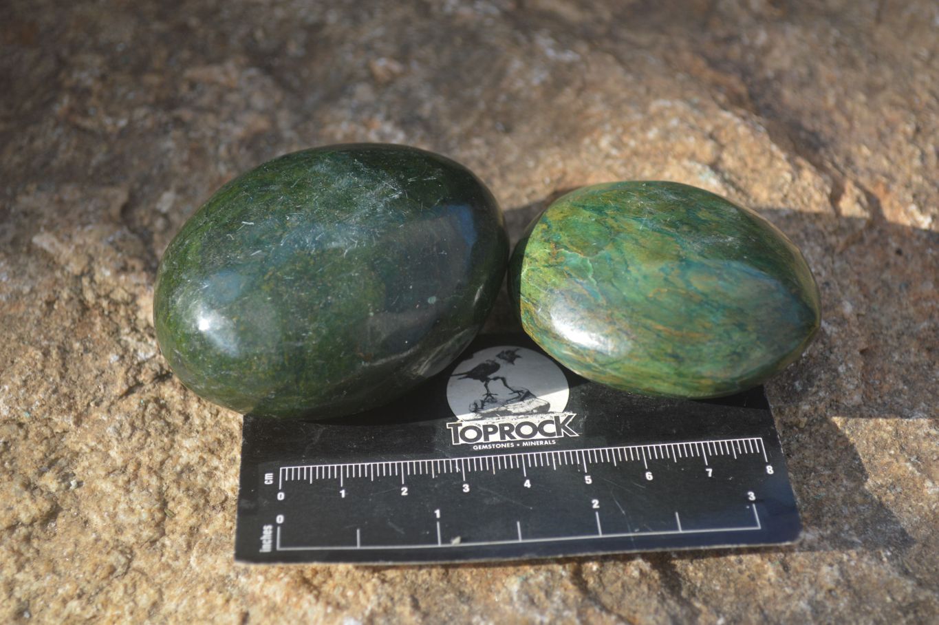 Polished Green Verdite Galet / Palm Stones x 12 From Zimbabwe - Toprock Gemstones and Minerals 
