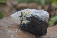 Natural Schorl Black Tourmaline Specimens x 2 From Erongo Mountains, Namibia - TopRock