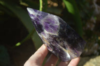 Polished Chevron Amethyst Points x 2 From Zambia