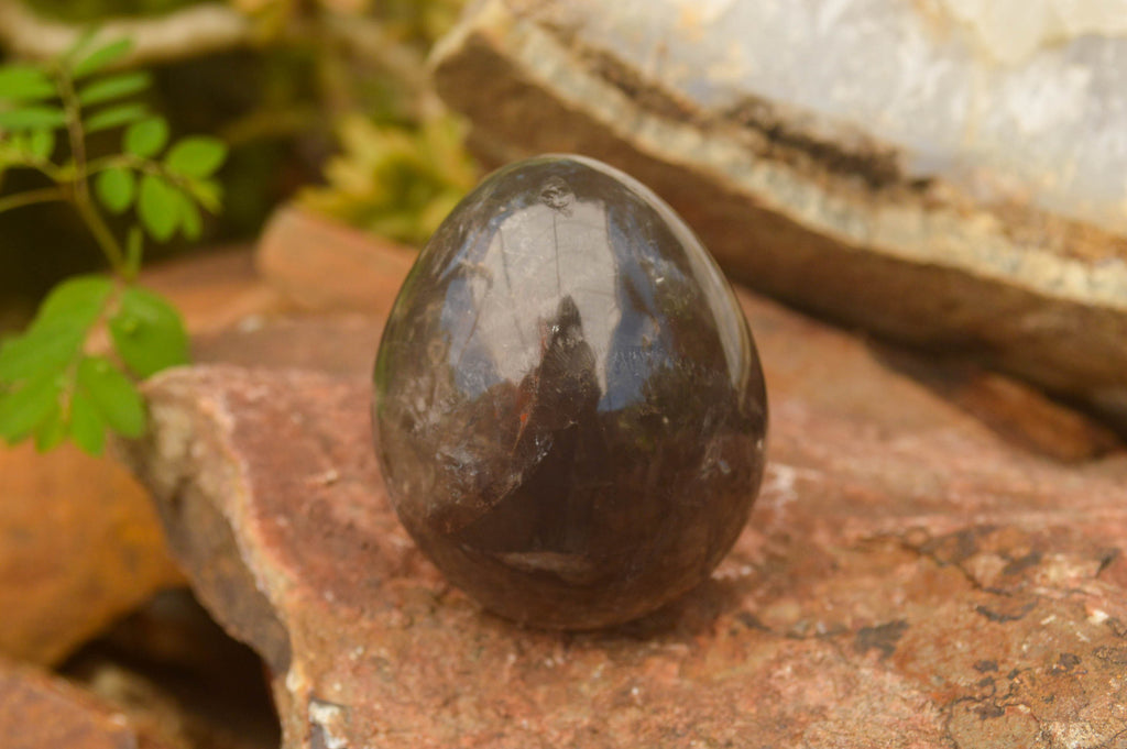 Polished Morion Smokey Quartz Eggs x 6 From Madagascar - TopRock