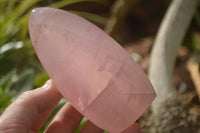 Polished Pink Rose Quartz Standing Free Forms x 2 From Ambatondrazaka, Madagascar - TopRock
